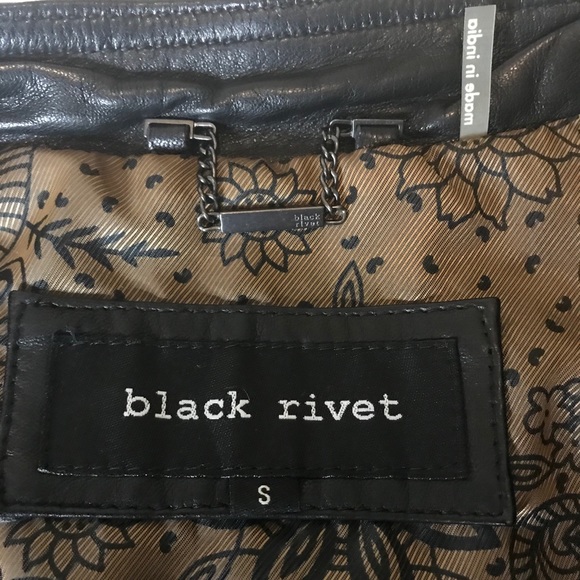 Wilson’s Black Rivet 100% Leather Womens Jacket -S - Picture 15 of 17